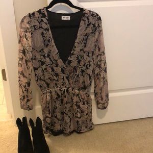 Floral long sleeve romper